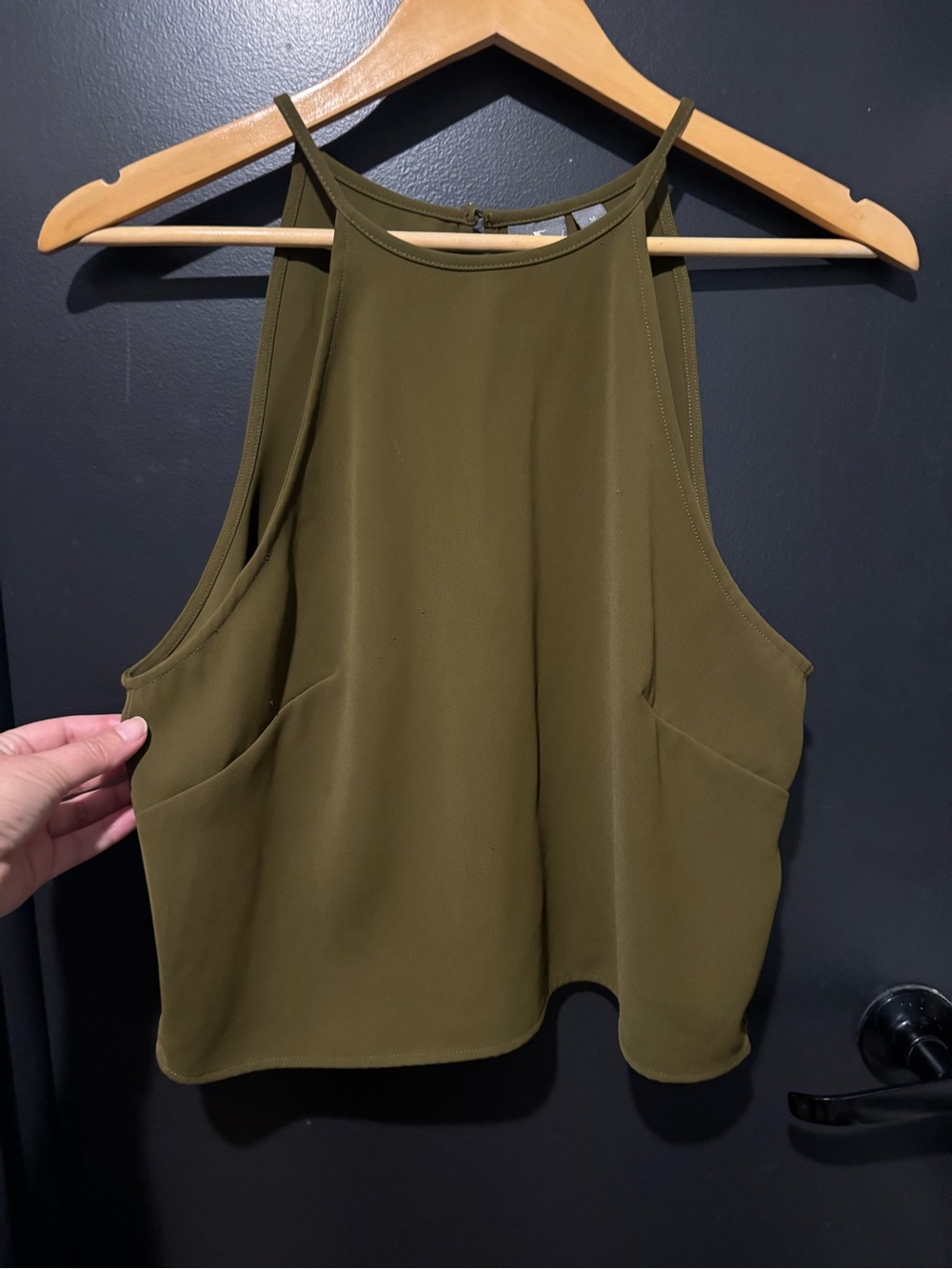 Worthington Olive High-Neck Sleeveless Cami